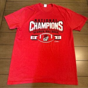 Georgia Bulldogs Mens T Shirt Medium Red UGA National Champions 2021